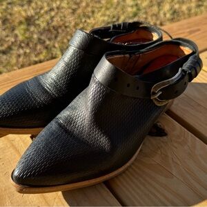 A.S.98 Black Textured Ankle Boots